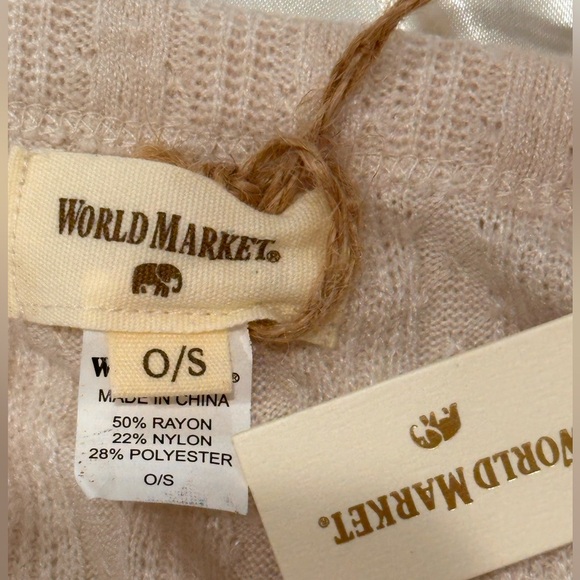World Market Pointelle Knit Jumpsuit Cardigan Set Ivory Large XL Boho Lagenlook - Picture 15 of 16